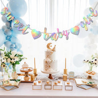 BEISHIDA Pre-Strung Glitter Champagne Girl Baby Banner Baby Shower - Iridescent​ - image 4