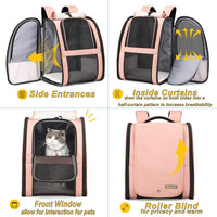 Texsens Innovative Traveler Bubble Backpack Pet Carriers for Cats - Upgraded-Pink - image 3