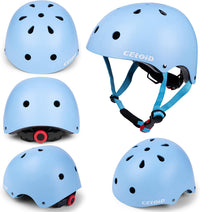 Kids Bike Skateboard Helmet Pad Set - S(18"-20.5"/ 2 -7years) / Light Skyblue - image 2