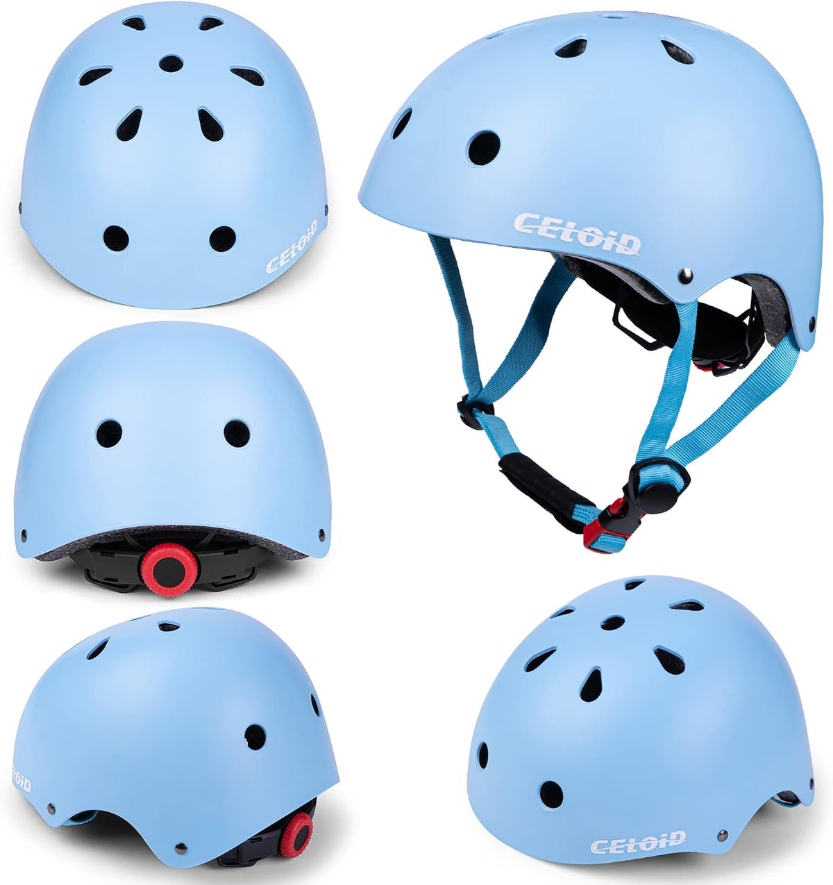 Kids Bike Skateboard Helmet Pad Set - S(18"-20.5"/ 2 -7years) / Light Skyblue - image 2