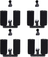 AQUANEAT 4 Pack Double Bio Sponge Filter, for Fry, Betta, Shrimp - Large 4pcs