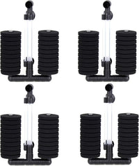 AQUANEAT 4 Pack Double Bio Sponge Filter, for Fry, Betta, Shrimp, Nano, Aquarium Fish Tank (Large up to 55 Gal)