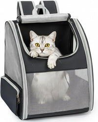 Conlun Cat Backpack Carrier for Small Dogs and Cats Fit Up to 15 Lbs - Grey