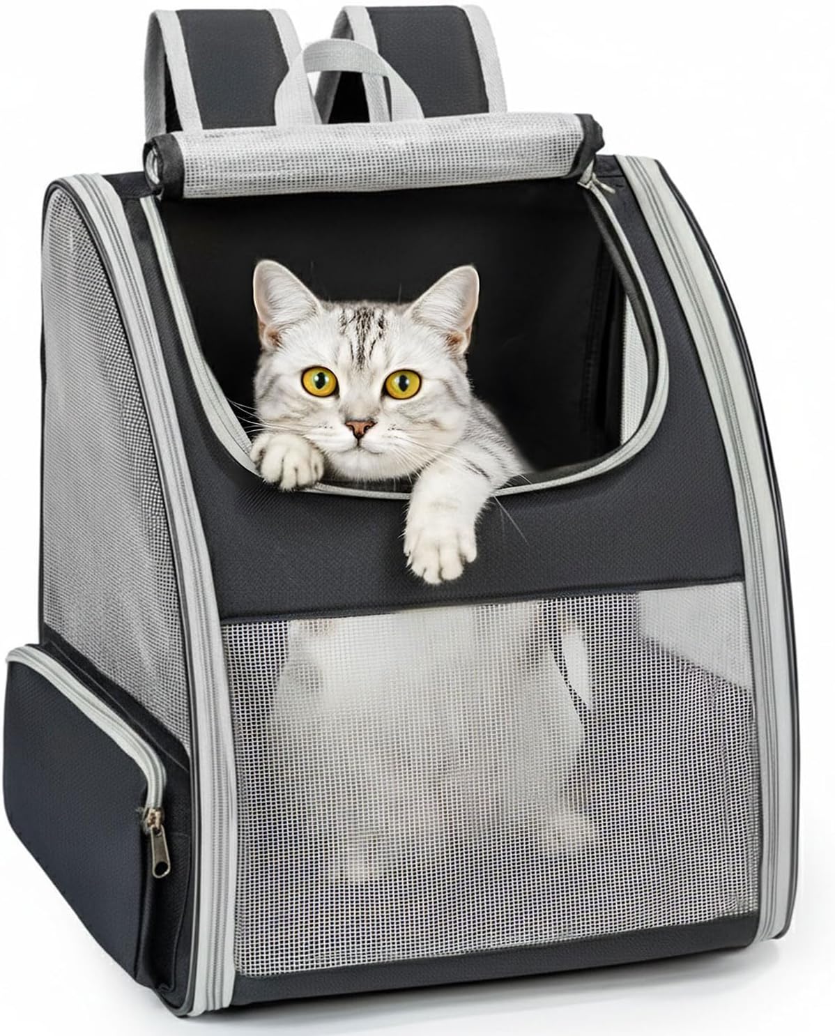 Conlun Cat Backpack Carrier for Small Dogs and Cats Fit Up to 15 Lbs - Grey