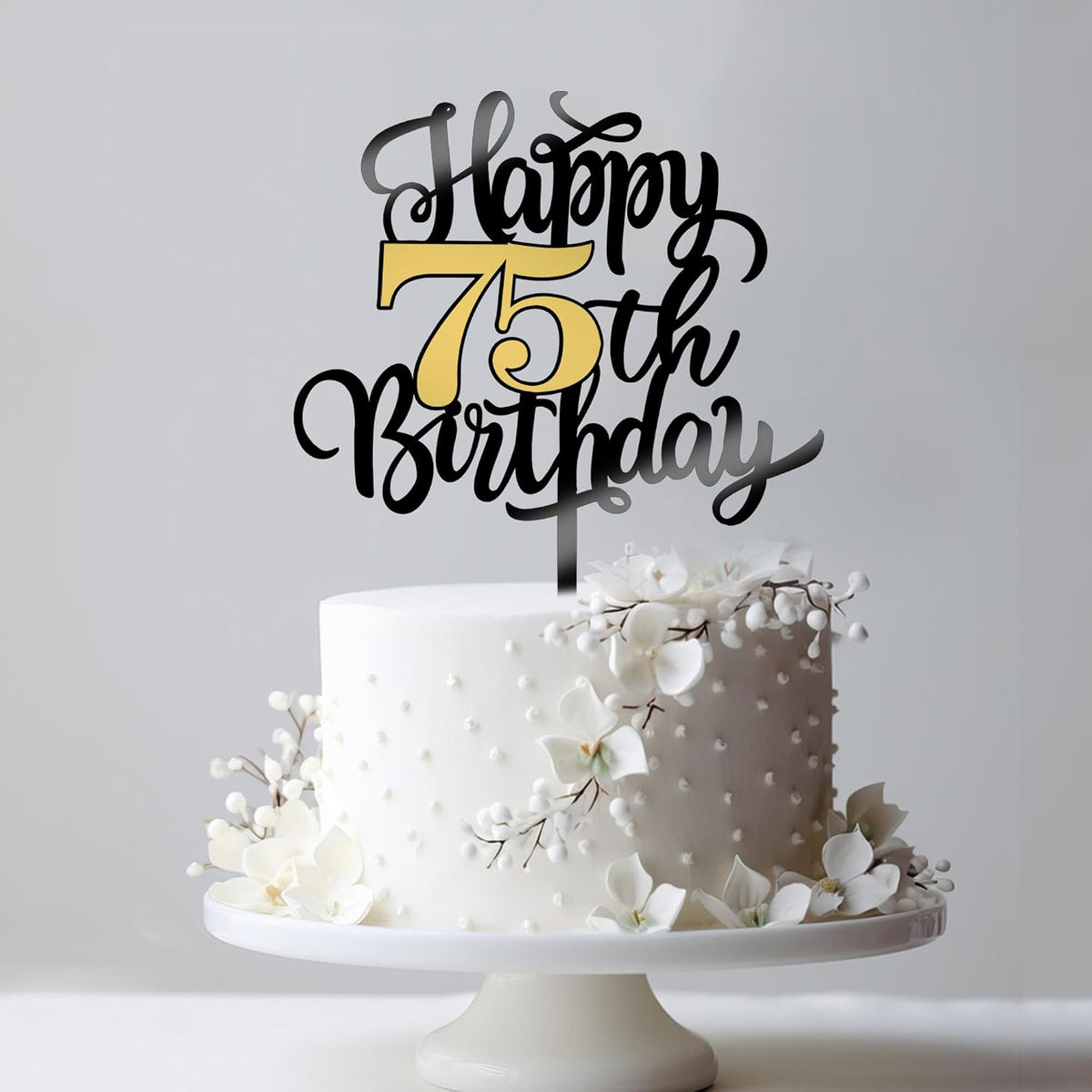 Happy 75th Birthday Cake Topper, 75th Birthday Cake Decorations – Fun for Kids & Family - Acrylic 75 - image 3