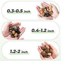 SIDONG 5 LB Mixed River Rocks, 0.4-1.2 Inches Highly Polished Pebbles for Indoor Plants, Decorative Stones for Plants, Fish Tank, Vases, Home Décor, Crafting, Garden Landscaping