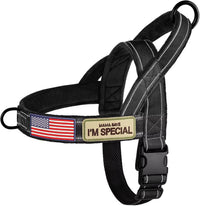 Forestpaw No Pull Dog Harness with Large Handle, Comfortable, L - M: Chest 23-28", Fit 28-50 lbs / Black