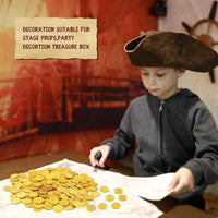 Chivao plastic gold coins, 300 shiny embossed pirate treasure coins - view 8