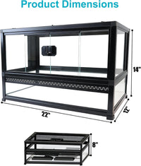 Folding Reptile Travel Terrarium Tank 17" × 12" × 10" – Essentials for Reptiles And Amphibians - 22" x 14" x 12" - image 3