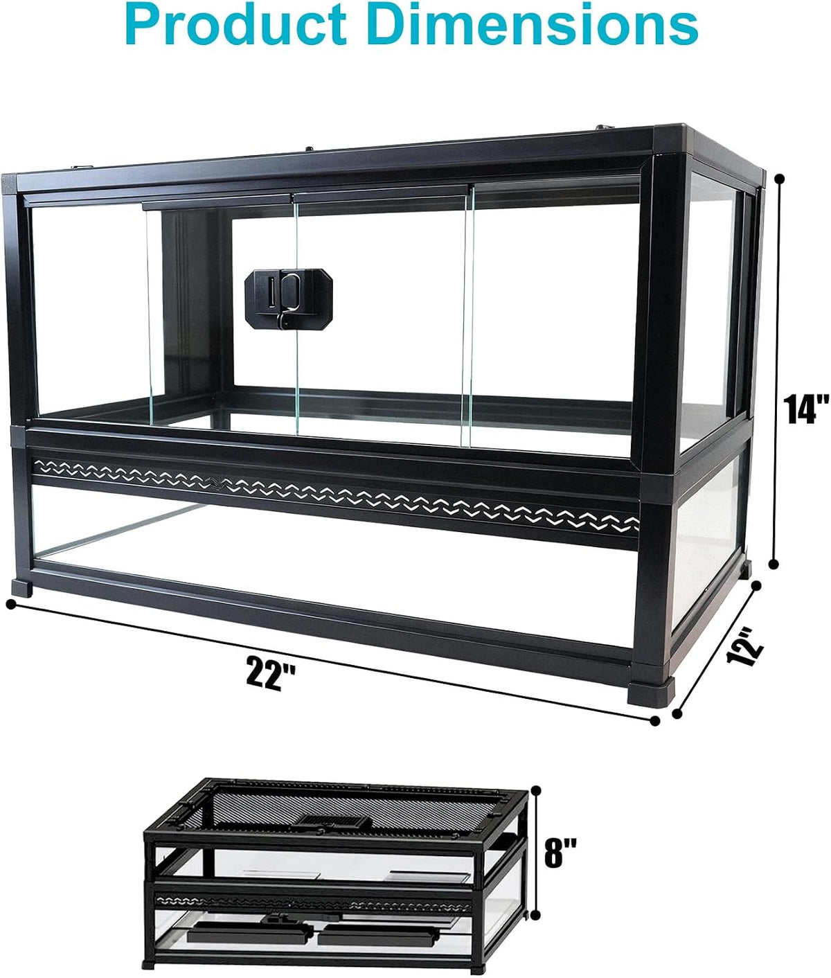 Folding Reptile Travel Terrarium Tank 17" × 12" × 10" – Essentials for Reptiles And Amphibians - 22" x 14" x 12" - image 3