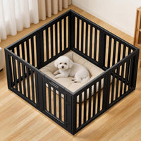Dog Playpen Indoor, Puppy Playpen, White 23.6" H, 10 Panels - black / 8 / 23.6 inch Height