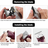 Size10/ 7FC/5FC/4FC Detachable Pet Dog Clipper Blades, Compatible with Most Oster A5, KM Series Clippers,Made of Ceramic Blade & Stainless Steel Blade 5PACK