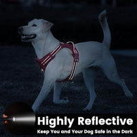 No Pull Dog Harness, Reflective Puppy Vest for Small Medium Large Sized Dog(Burgundy Red,L)
