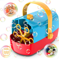 Zerhunt Durable Bubble Machine for Party: 3 Power Modes for Non-Stop - Blue Red