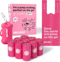 Deo Doo Dog Poop Bags with Handles & Holder, Peach Scented - Rose / 1 Count (Pack of 108)