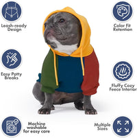 Spark Paws Dog Hoodie, Buttery-Soft Sweater Sweatshirt - Primary Color Block / Large - image 3