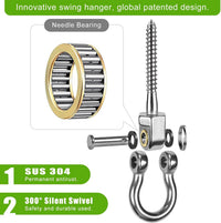 BeneLabel heavy duty stainless steel swing hangers with bearings, set of 2 - view 13