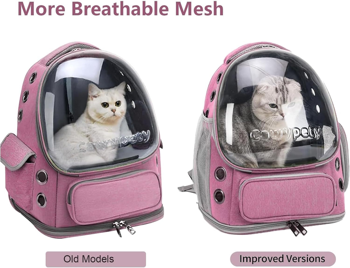 Cat Backpack Carrier, Breathable Cat Carrier Large Space Bubble Pet Backpack for Kitty Small Dog up - Pink - image 3