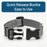 Dog Collar for Small Medium Dogs with Buckle - Dark Gray / Large - image 4