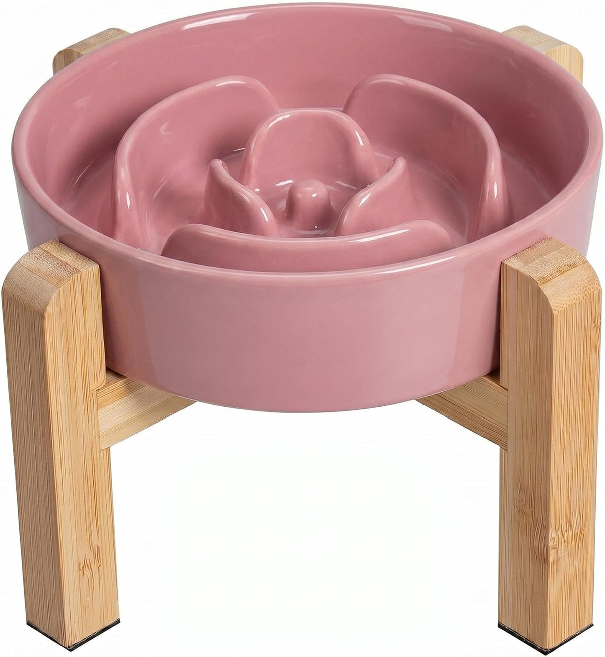 Elevated Slow Feeder Dog Bowl - Pink / 1.5 Cups