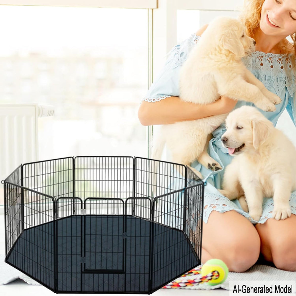 Octagon Dog Playpen Mat Washable Leakproof Pet Liner, 29' - Dark Grey-xxl / Octagon-XXL-28'*70'(Wide*Diameter) - image 2