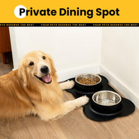 Conlun Dog Bowls with Silicone Mat, No Spill Stainless Set, XS - Large-38oz / Black - image 3