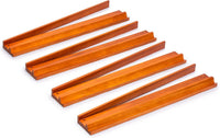 Yellow Mountain Imports chestnut wooden mahjong racks with magnetic pushers, set of 4, 18 inches - view 10