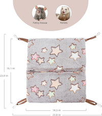Niteangel Hanging Hammock Nap Sack Swing Bag Pet Sleeper for Ferret - Cream / Stars - image 2