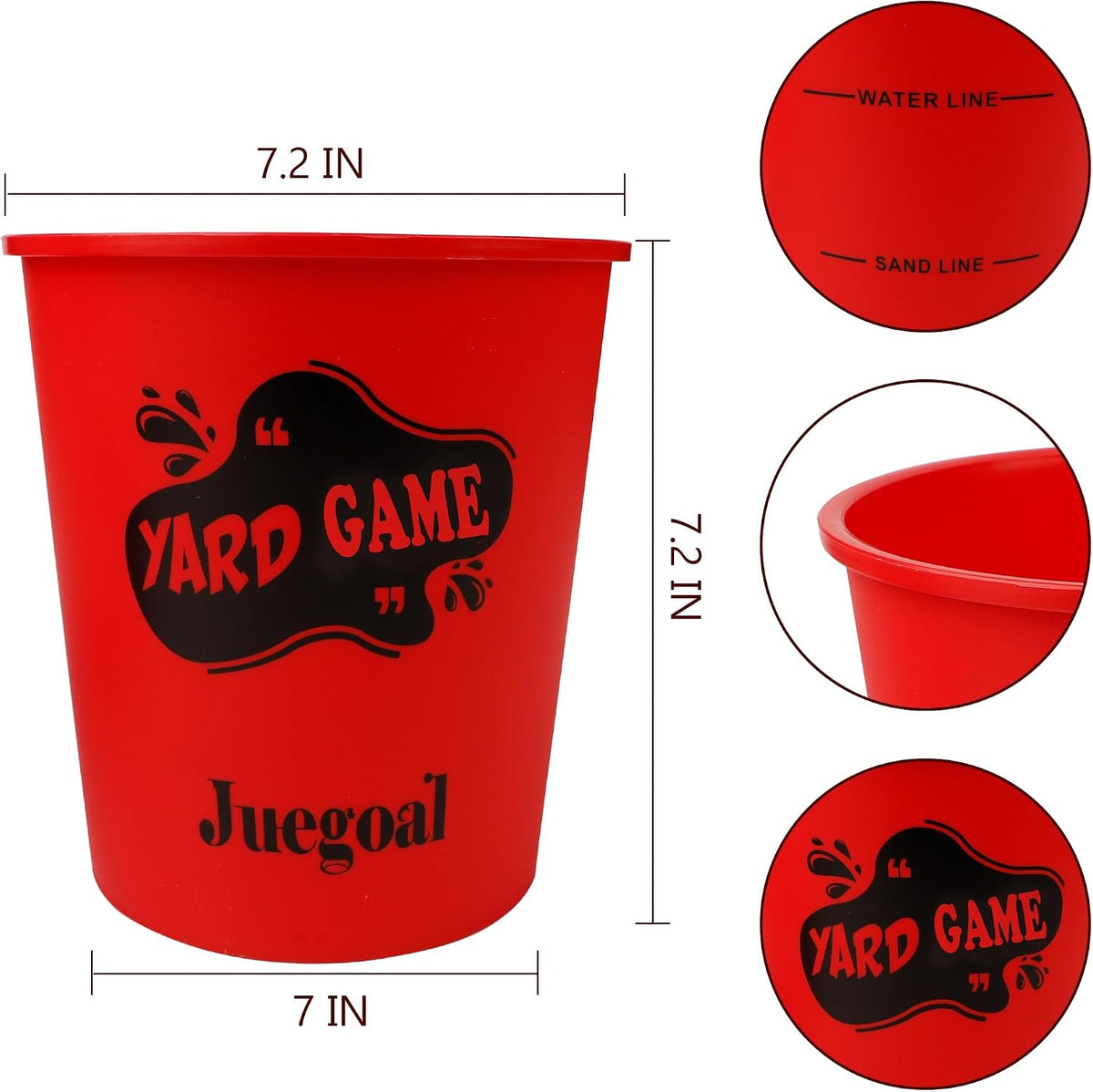 Juegoal giant yard pong game set with glow in the dark buckets, balls and black carry bag - view 7