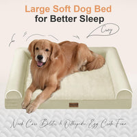 Orthopedic Dog Bed for Large Dogs - Beige / 40.0"L x 32.0"W x 6.5"Th - image 2