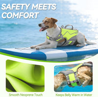 VIVAGLORY Dog Life Vest Neoprene Dog Swim Vest, M - Bright Yellow / M: 22-26in (Ribcage Girth) - image 2