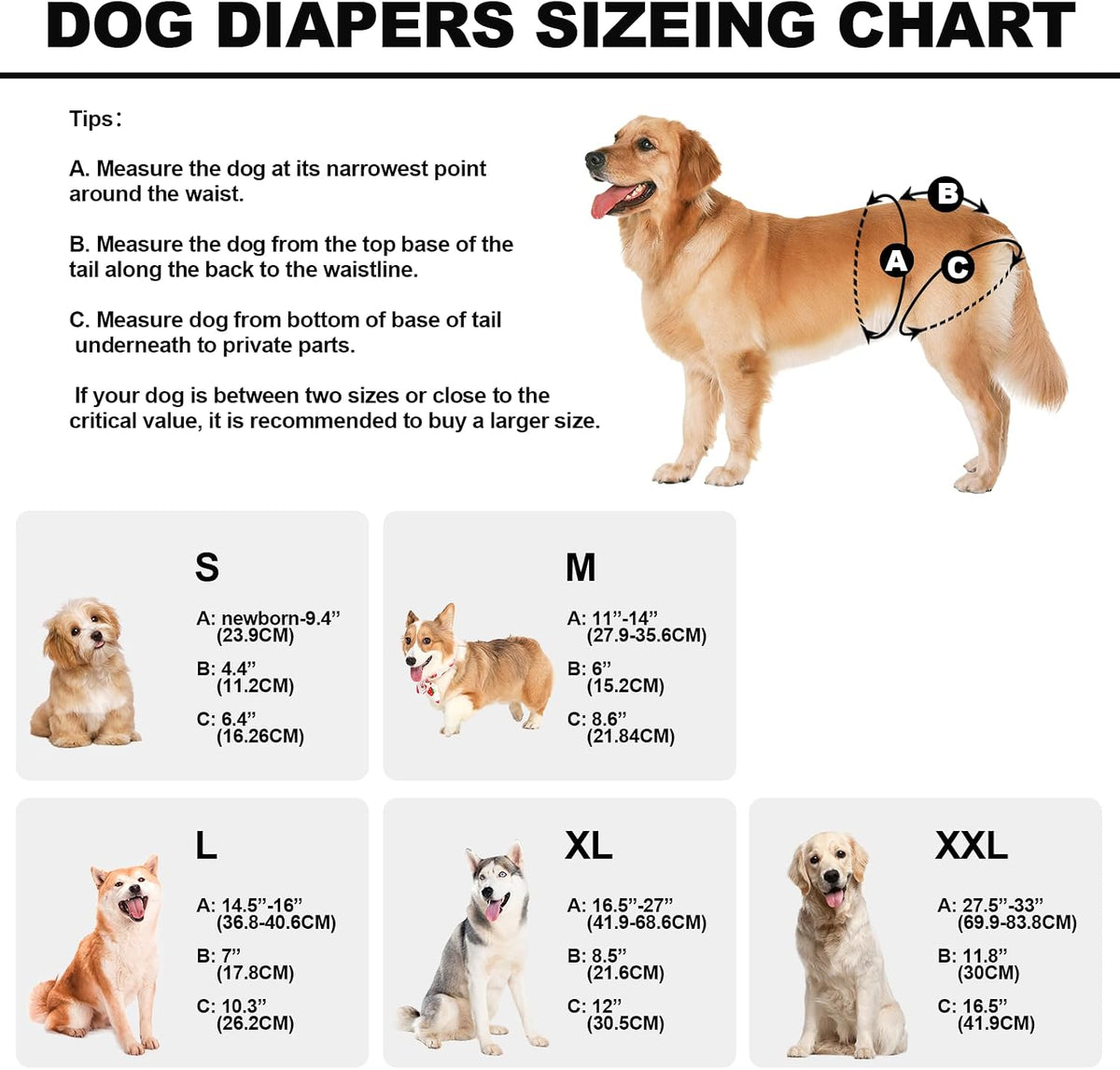 Reusable Dog Diapers Female Washable - Black / Large - image 3