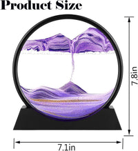 GEKETY 3D moving sand art picture in a round glass frame with layered blue sand - view 26