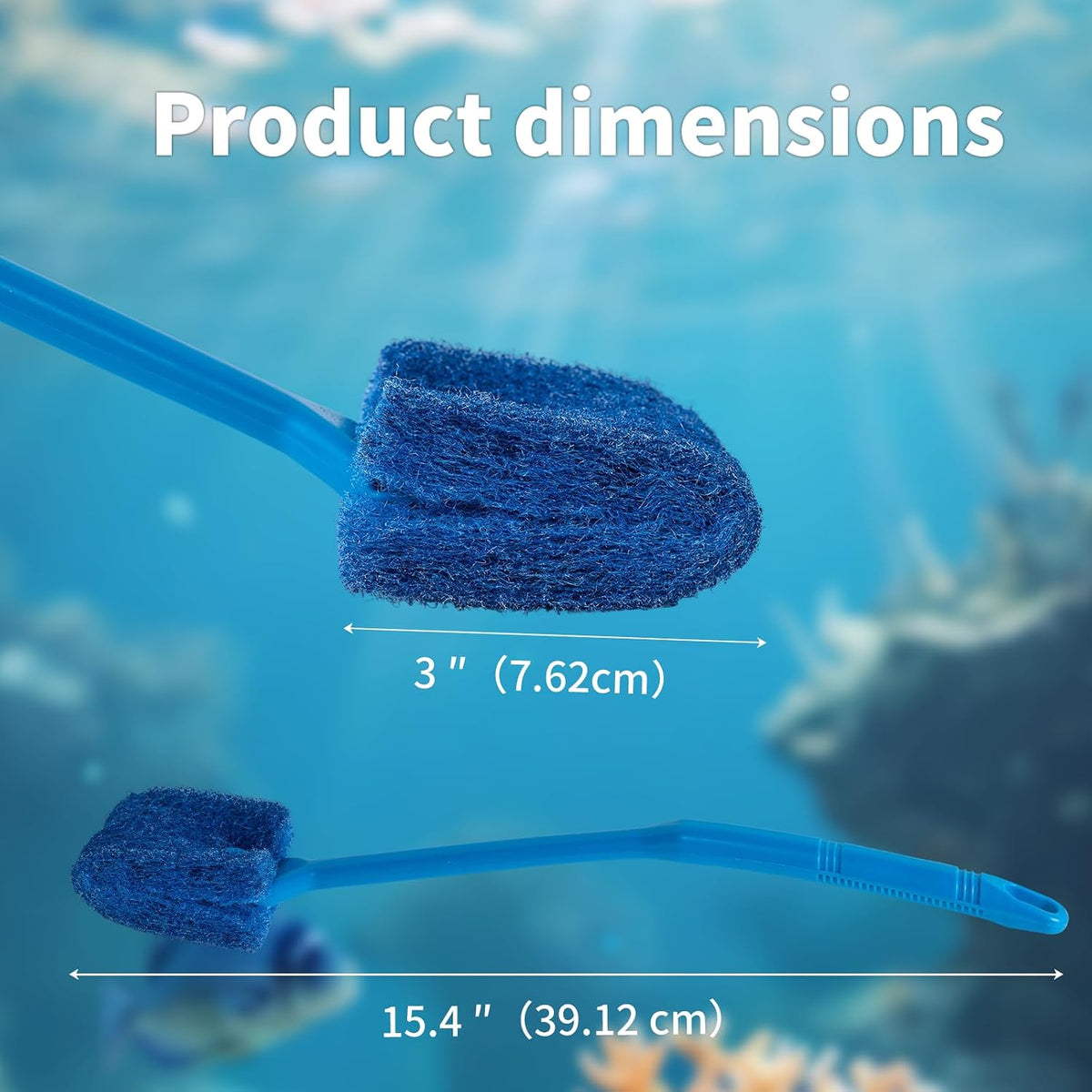 SLSON Aquarium Algae Scraper Double Sided Sponge Brush Cleaner Long - 2 - image 3