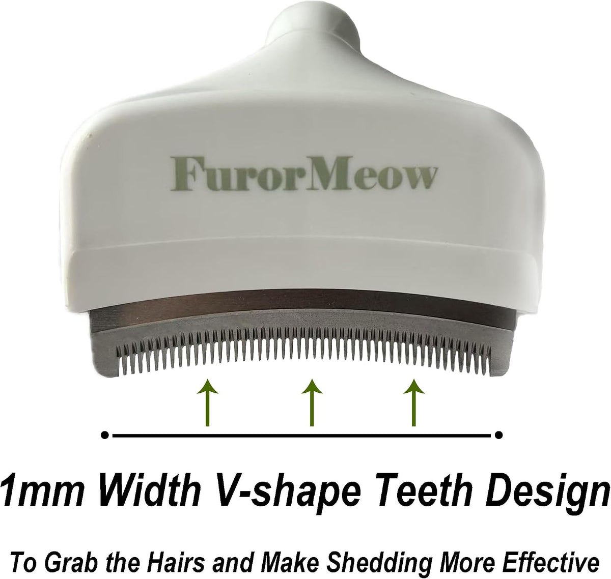 Pet Deshedding Tool with Curve Blade, Cat Grooming Brush - Small / White - image 3