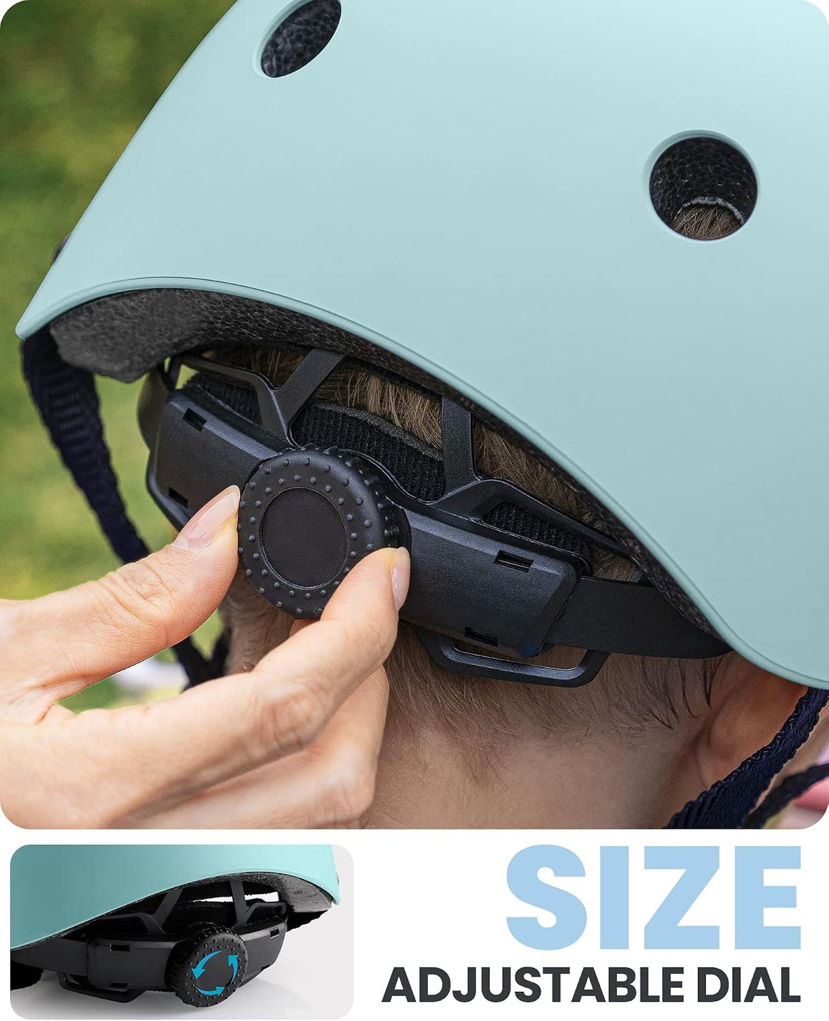 OutdoorMaster Kids Bike Helmet, Adjustable for Cycling & Skating – Fun for Kids & Family - Matte Mint / Medium: 20.5-21.7 in. / 52-55 cm - image 3