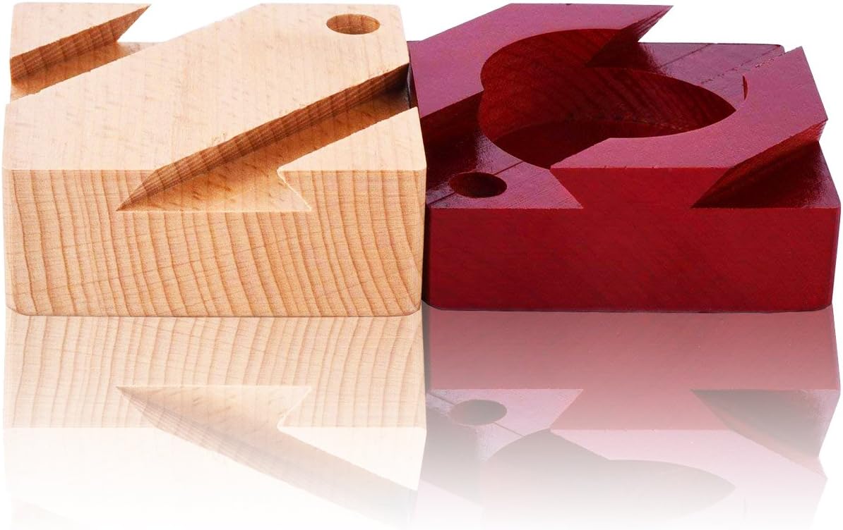 DC-BEAUTIFUL Impossible Dovetail Box Mini 3D Brain Teaser Wooden - Small Red - image 3