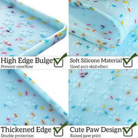 Pet Placemat for Dog and Cat - 24.5"L x 16.5"W - 2 Pack / Donut-Blue - image 3