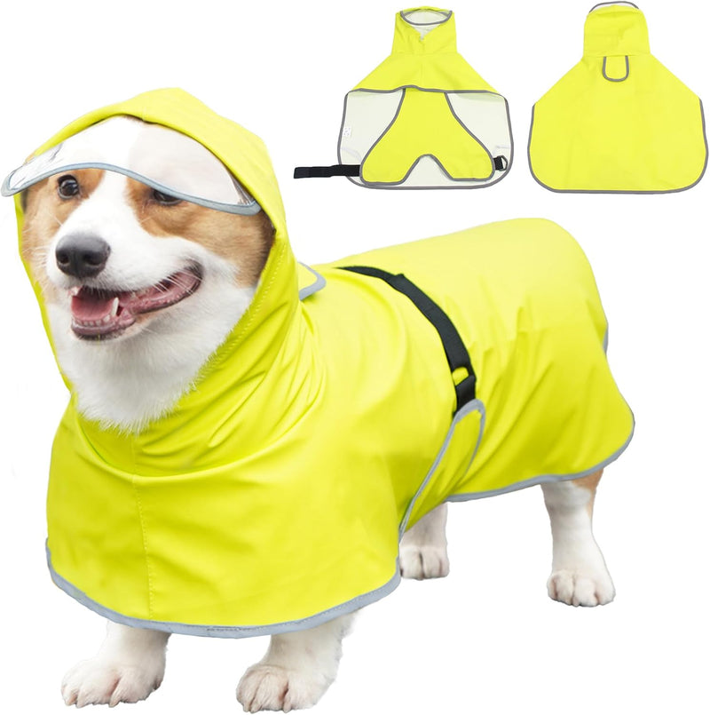 Dog Raincoat Hooded Slicker Poncho - Small / Green