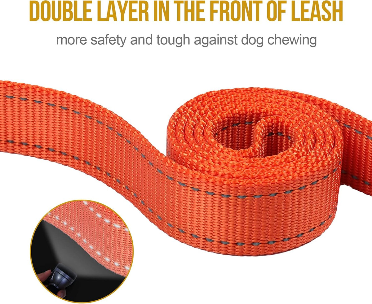 OneTigris No-Pull Dog Leash with Handle for Medium Large Dogs – Essentials for Dogs - Orange / 6FT - image 4