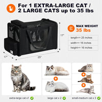 25x17x17 Extra Large Expandable car cat Carrier with a Litter Box – Essentials for Cats - 25.5"L x 17.0"W x 17.0"H / No litter box - image 2