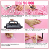 Hungdao 1 Pack 4 Feet Giant Inflatable Duck Pool Float - Pink / 1 - image 3