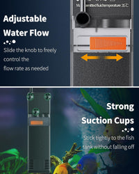 Pawfly internal aquarium filter with 80 GPH water pump, sponge and airline tubing - view 4