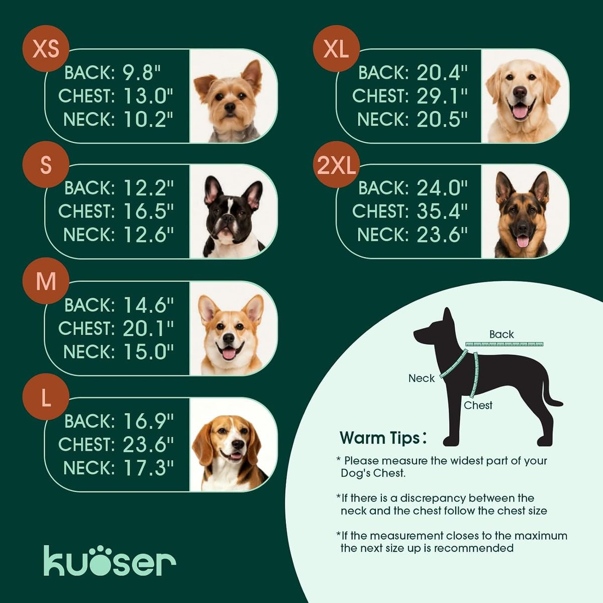 Kuoser long-sleeve dog recovery suit with back zipper and stretchy fabric - view 4