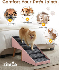 17" H Split Ottoman Dog Ramp for Couch - 21.06" H- Pink - image 4