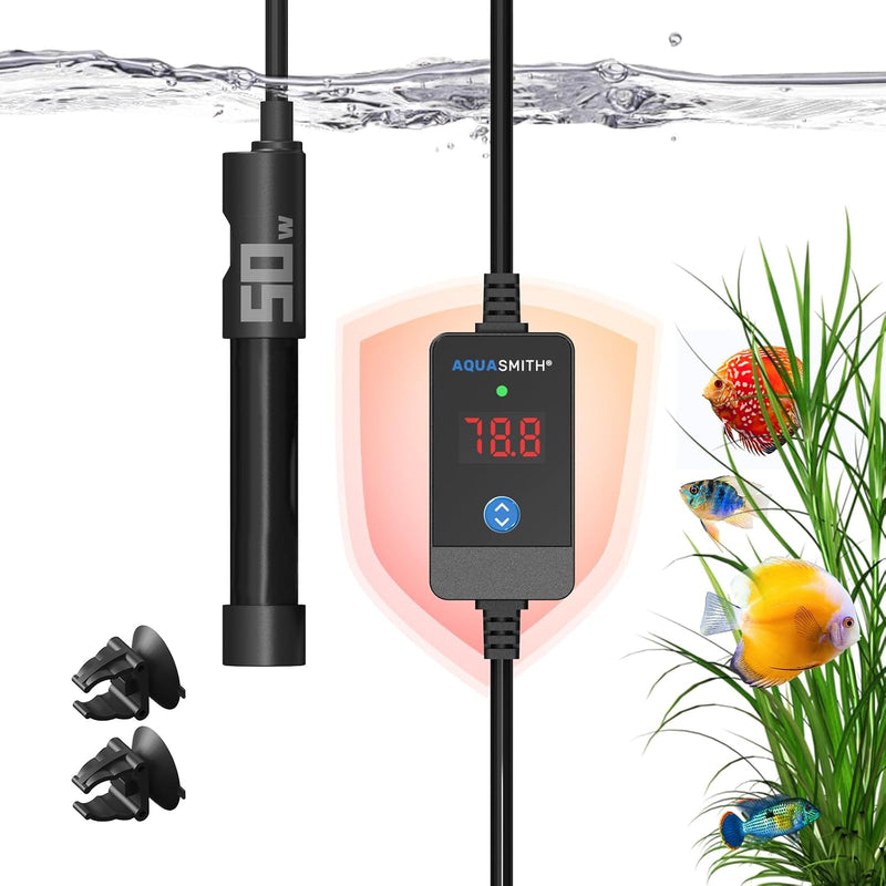 AQUASMITH 100W Aquarium Heater for 10-20 Gallon Tanks – Essentials for Fish - XS