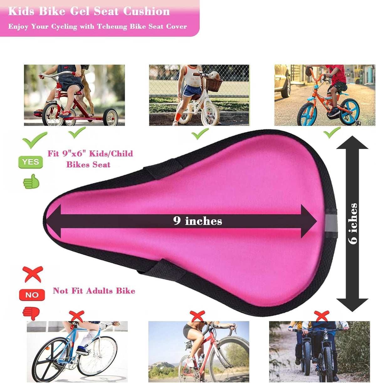 TCheung gel seat cushion for 9x6 inch kids bike seats with outdoor cover - view 14