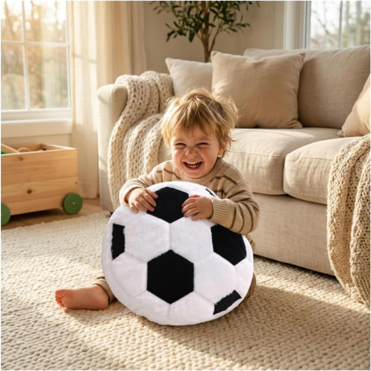 14" Volleyball Plush Pillow Soft Throw Toy for Kids Room Decoration – Fun for Kids & Family - Football / 14" - image 4