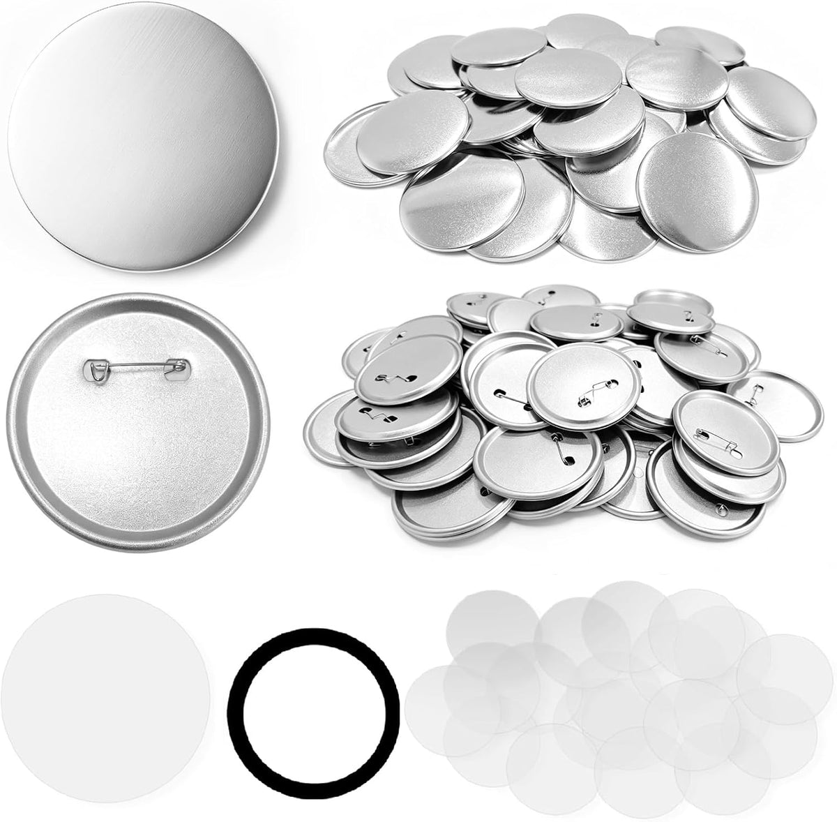 300 Pcs 58mm/2.28 inch Button Maker Supplies - 75mm/3 inch - Button Supplies Button Parts