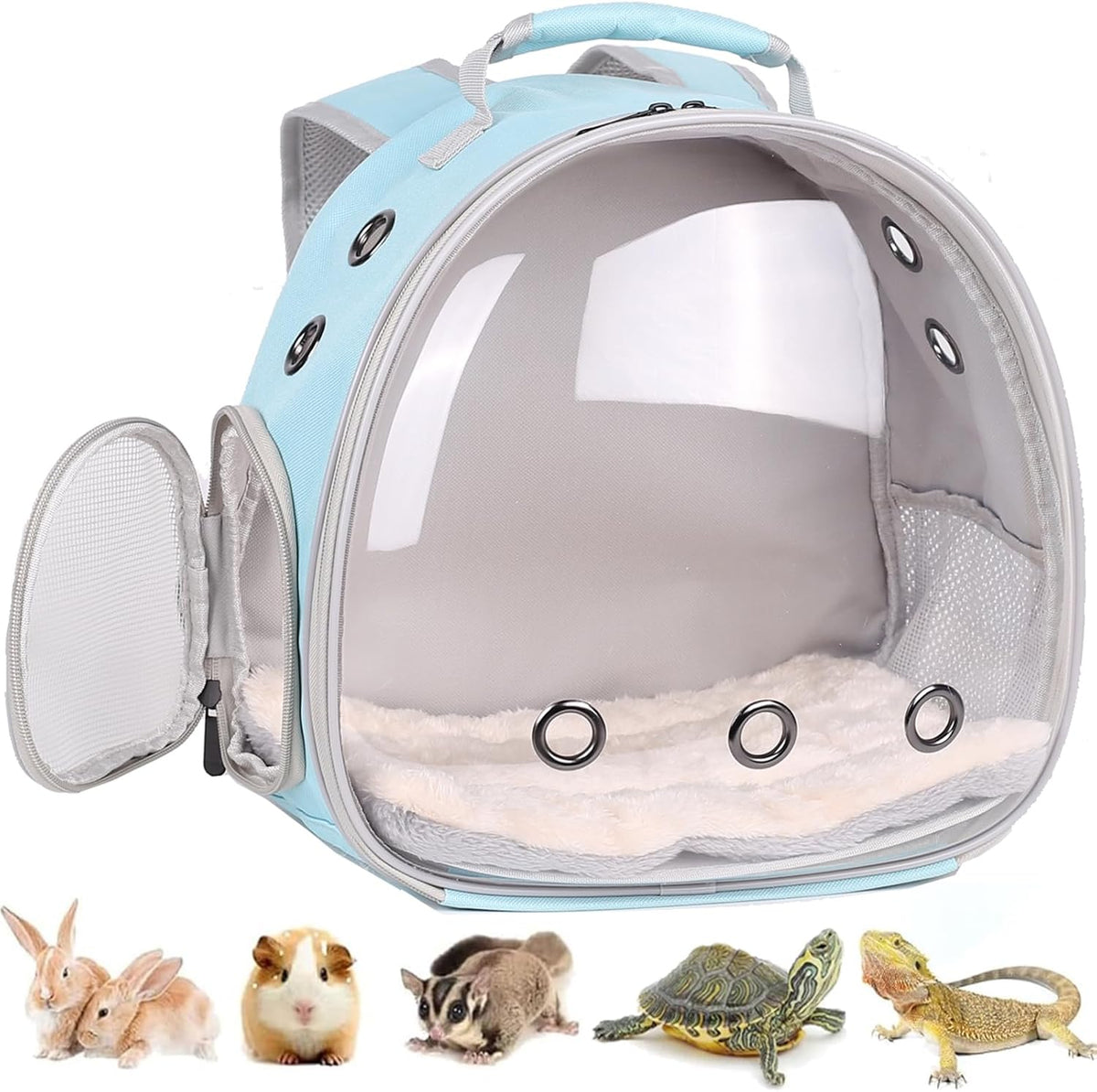 Portable Small Animal Backpack Travel Breathable Pet Carrier Bag - Blue / Backpack